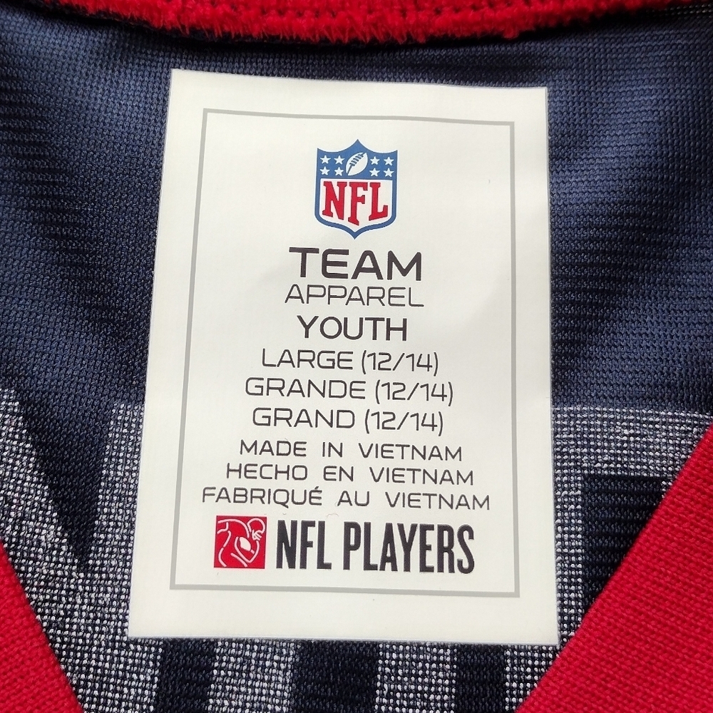NWT NFL Team Kids Houston Texans Navy Red Short Sleeve Jersey Sz L - Picture 9 of 12